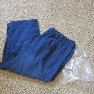 NEW Woman Within 38W Petite blue Pull On Elastic Waist Jeans Pockets 31-1099-6